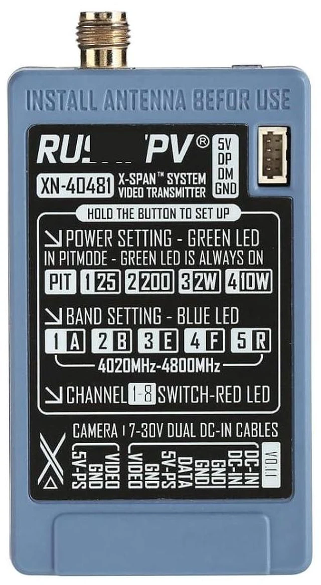 Alt view image 7 of 7 - HTLNUZD RushTank 6.1G 7.2G VTX 8W CNC FPV Video Transmitter w/Mic