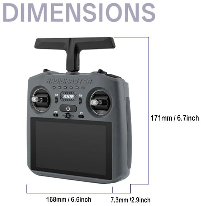 Alt view image 4 of 7 - HTLNUZD Radiomaster AX12 ELRS 2.4G/900M 5.5" Touch Android Transmitter