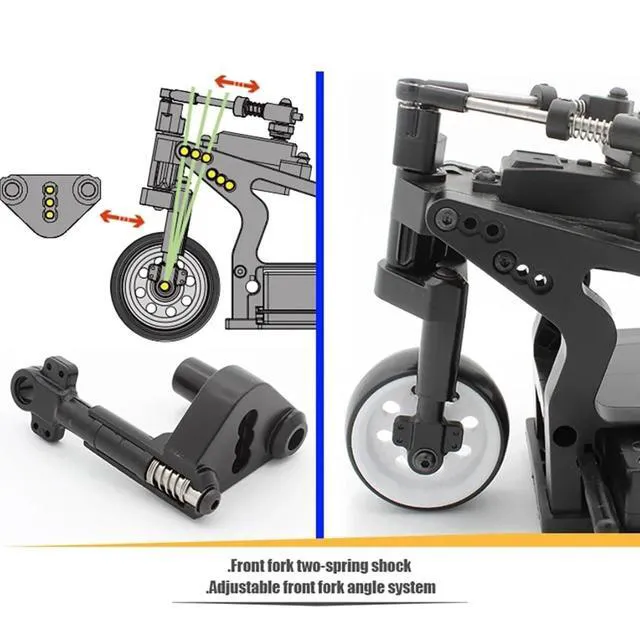Alt view image 6 of 7 - HTLNUZD 1/8 RC Electric Drift Tricycle Empty Frame Kit, High Speed Adult Remote Control Car, DIY Modification RC Vehicle for Hobby Enthusiasts Gift