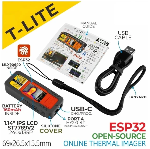 Alt view image 2 of 7 - HTLNUZD M-5Stack M5Stick T-Lite Thermal Imager IR Temperature Sensor Kit