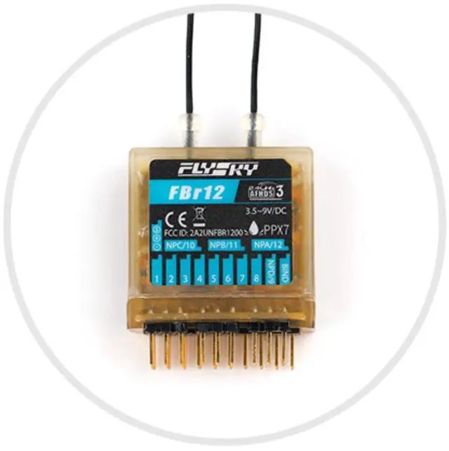 Alt view image 4 of 6 - HTLNUZD Flysky FBr12 Receiver 12 Channel Waterproof Enhanced - Compatible with PL18/NB4/NB4 Lite Transmitters, Supports AFHDS 3