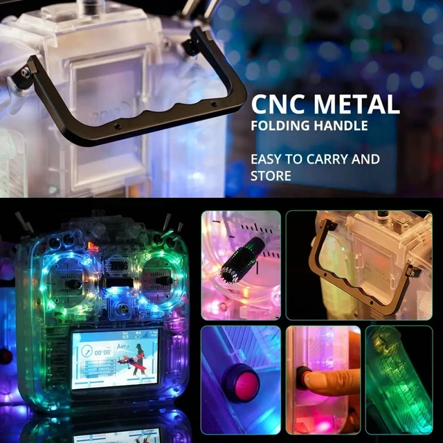 Alt view image 3 of 7 - HTLNUZD RadioMaster TX16S MKII FCC Transparent MCK Edition RC Transmitter ELRS M2 Protocol 16CH Sticky 360 Gimbal Stick Ends for FPV Racing Drones