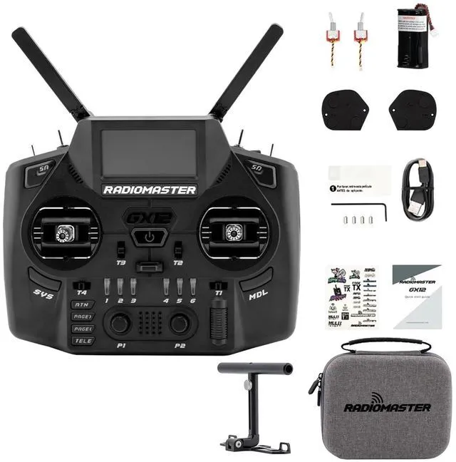 Main image of HTLNUZD Radiomaster GX12 ExpressLRS Dual-Band Gemini Xross Band Radio Controller with 3D Digital Hall Gimbal 2.4GHz/915MHz for FPV Drones RC Aircraft (GX12 M2-Multi-Stand)