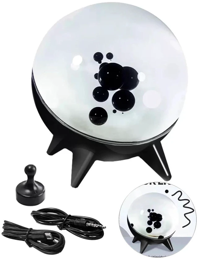 Main image of HTLNUZD New Magnetic Fluid Pickup Music Rhythm for VenomMusic Rhythm Light Visualized Desktop, Trendy Ornament, Dance Liquid with Music Gift (Black)