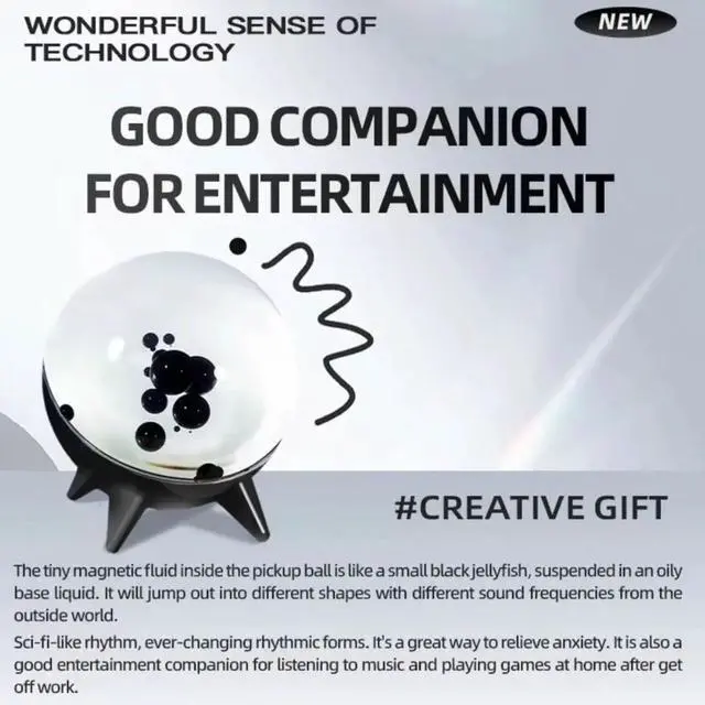 Alt view image 5 of 7 - HTLNUZD New Magnetic Fluid Pickup Music Rhythm for VenomMusic Rhythm Light Visualized Desktop, Trendy Ornament, Dance Liquid with Music Gift (Black)