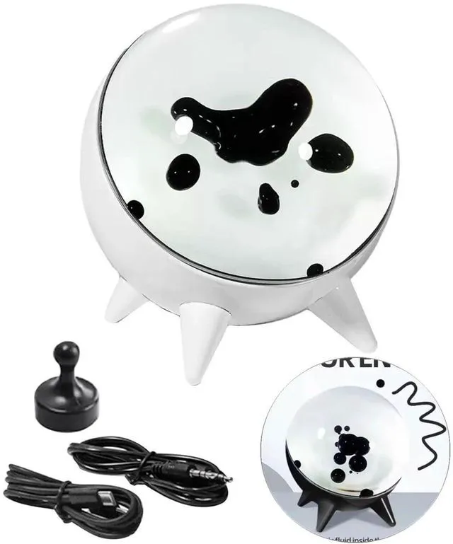 Main image of HTLNUZD New Magnetic Fluid Pickup Music Rhythm for VenomMusic Rhythm Light Visualized Desktop, Trendy Ornament, Dance Liquid with Music Gift (White)