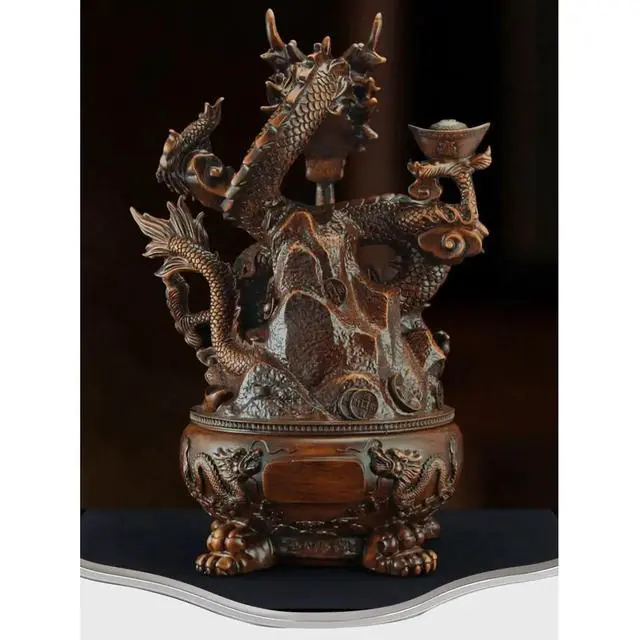 Alt view image 2 of 7 - HTLNUZD Chinese Feng Shui Gathering Wealth Golden Dragon Inviting Wealth Ornaments Room Office Desktop Decorations Sculptures Good Lucky Gifts