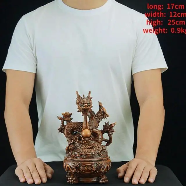 Alt view image 5 of 7 - HTLNUZD Chinese Feng Shui Gathering Wealth Golden Dragon Inviting Wealth Ornaments Room Office Desktop Decorations Sculptures Good Lucky Gifts