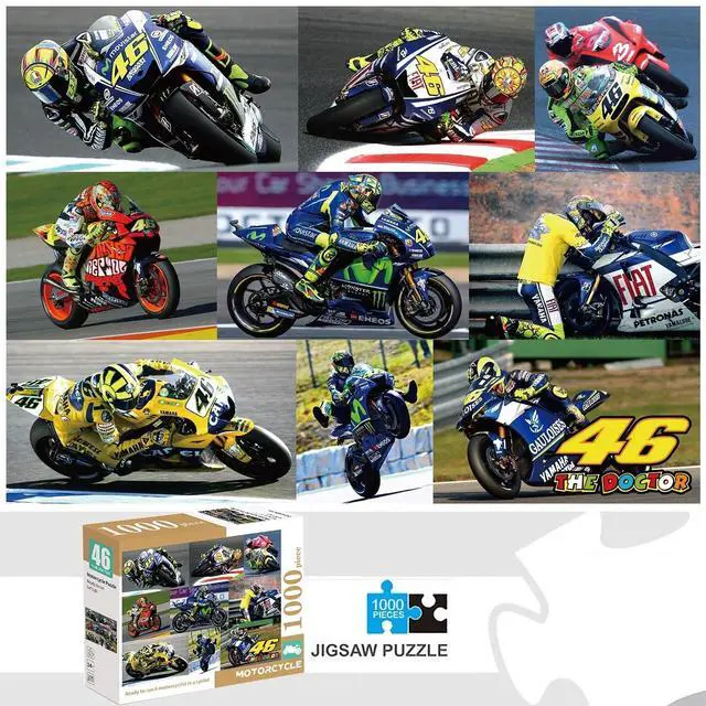 Alt view image 2 of 7 - HTLNUZD 1000 Pieces Paper Jigsaw Puzzles Racing Motorcycle Home Decor Adults Puzzle Games Family Craft Gift (46assembly)