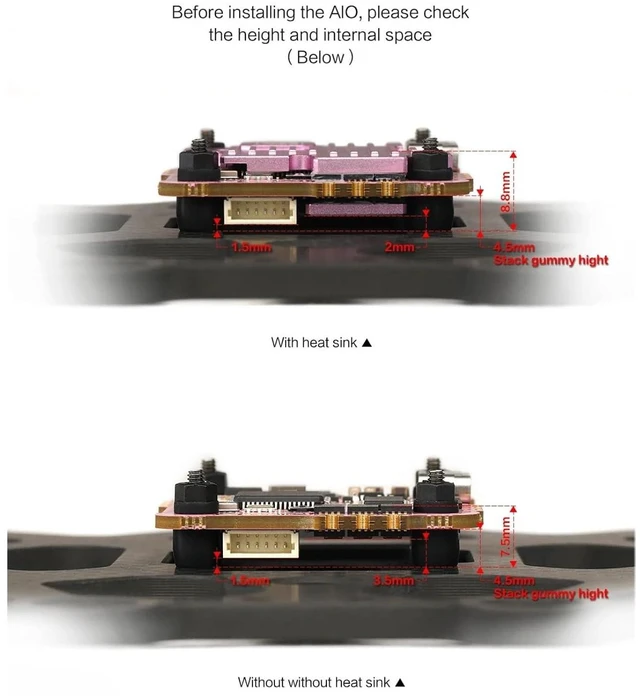 Alt view image 4 of 7 - HTLNUZD F7-AIO 40A FC F722 Flight Controller Wireless Betaflight Configuration With Aluminum BlackBox 3-6S BLHeli_S ESC For RC FPV Cinewhoops Freestyle Drones parts (Aluminum hell)