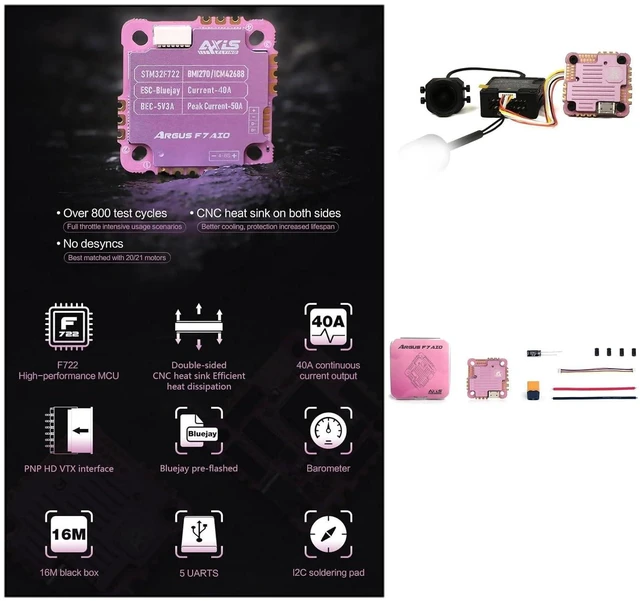 Alt view image 7 of 7 - HTLNUZD F7-AIO 40A FC F722 Flight Controller Wireless Betaflight Configuration With Aluminum BlackBox 3-6S BLHeli_S ESC For RC FPV Cinewhoops Freestyle Drones parts (No Aluminum Shell)