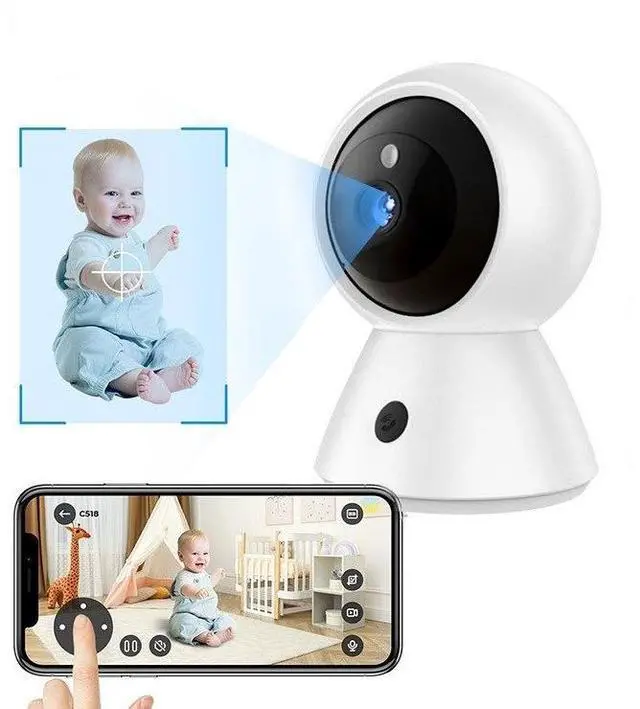 Main image of K11 Smart Home Security Camera, Ultra HD, 360° Pan-Tilt, Full-Color Night Vision, WiFi, Motion Detection, One-Touch Call, Cloud Storage, Remote Access