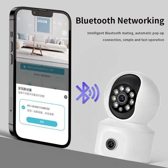Alt view image 5 of 7 - K22 Indoor Dual-Lens Security Camera, Wireless WiFi, 2MP HD Full-Color Night Vision, Smart Humanoid Tracking, 360° Panoramic Pan-Tilt, Two-Way Audio, TF Card & Cloud Storage