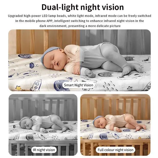 Alt view image 6 of 7 - K22 Indoor Dual-Lens Security Camera, Wireless WiFi, 2MP HD Full-Color Night Vision, Smart Humanoid Tracking, 360° Panoramic Pan-Tilt, Two-Way Audio, TF Card & Cloud Storage
