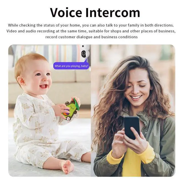 Alt view image 7 of 7 - K22 Indoor Dual-Lens Security Camera, Wireless WiFi, 2MP HD Full-Color Night Vision, Smart Humanoid Tracking, 360° Panoramic Pan-Tilt, Two-Way Audio, TF Card & Cloud Storage