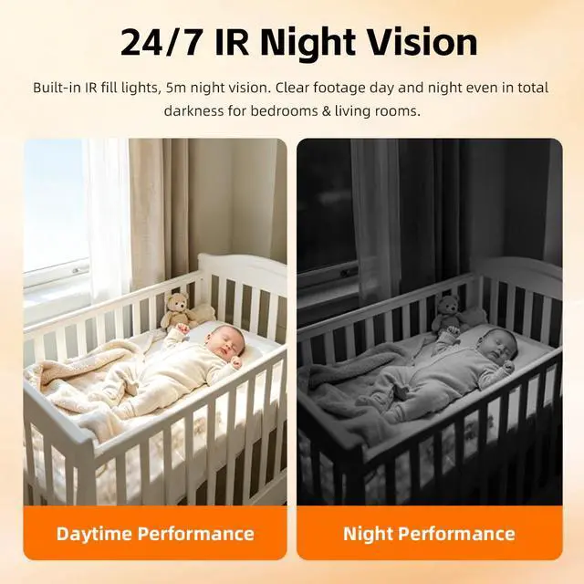 Alt view image 4 of 7 - K13 Indoor Window Security Camera, HD, WiFi, Infrared Night Vision, Motion Detection, Two-Way Audio, Remote Monitoring, Plug-in Power, Mobile APP Access for Home Care