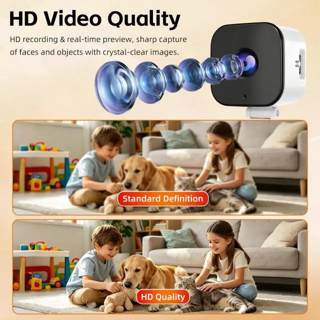 Alt view image 2 of 7 - K13 Indoor Window Security Camera, HD, WiFi, Infrared Night Vision, Motion Detection, Two-Way Audio, Remote Monitoring, Plug-in Power, Mobile APP Access for Home Care