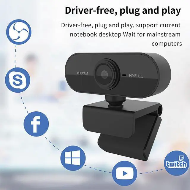 Alt view image 5 of 7 - C1 USB Webcam 1080p HD with Built-in Microphone Plug-and-Play Driver-Free for Laptop Desktop All-in-One Live Streaming Online Classes Video Conferencing