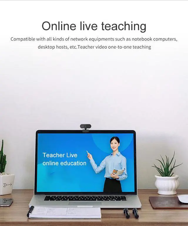 Alt view image 6 of 7 - C1 USB Webcam 1080p HD with Built-in Microphone Plug-and-Play Driver-Free for Laptop Desktop All-in-One Live Streaming Online Classes Video Conferencing