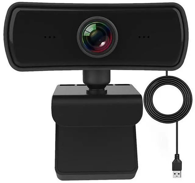 Main image of FHD USB Webcam 2K Pixel with Built-in Microphone Plug-and-Play Driver-Free for PC Laptop Desktop Live Streaming Video Conferencing Privacy Cover