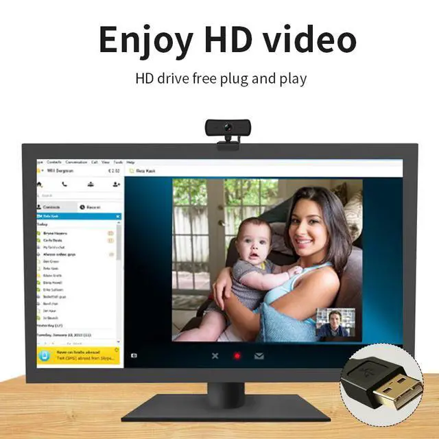 Alt view image 4 of 7 - FHD USB Webcam 2K Pixel with Built-in Microphone Plug-and-Play Driver-Free for PC Laptop Desktop Live Streaming Video Conferencing Privacy Cover
