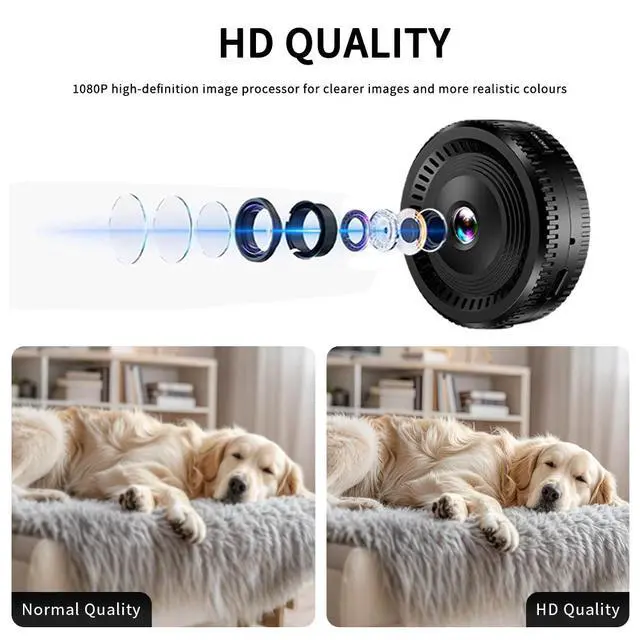 Alt view image 2 of 7 - C8 Wireless Home Security Camera 1080p HD with Wide-Angle Lens Infrared Night Vision Motion Detection WiFi Remote Viewing for Indoor Monitoring