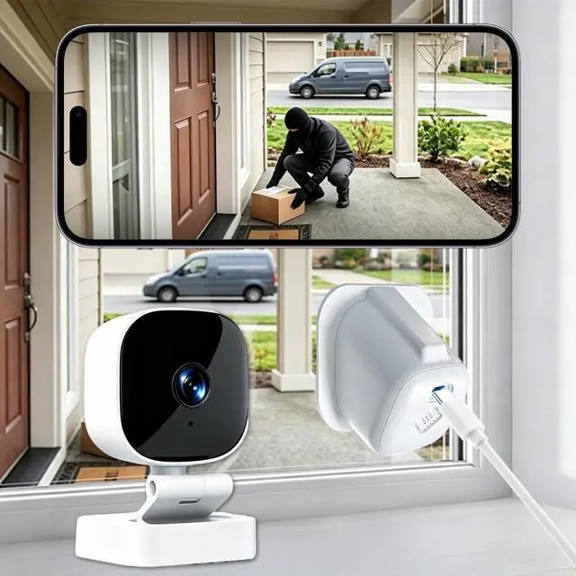 Alt view image 2 of 7 - K14 Window Security Camera 1080p HD with WiFi Two-Way Audio Infrared Night Vision Motion Detection Remote Viewing Playback for Indoor Home Monitoring