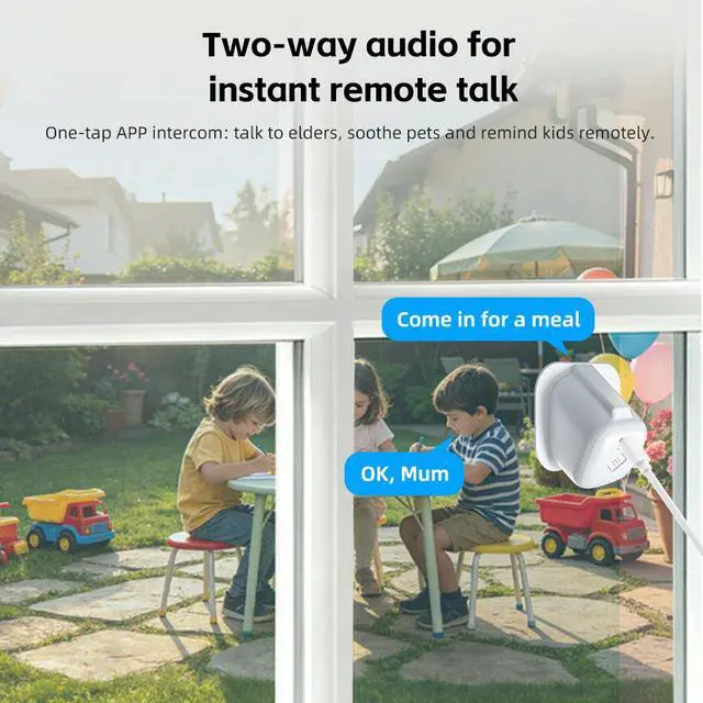 Alt view image 4 of 7 - K14 Window Security Camera 1080p HD with WiFi Two-Way Audio Infrared Night Vision Motion Detection Remote Viewing Playback for Indoor Home Monitoring