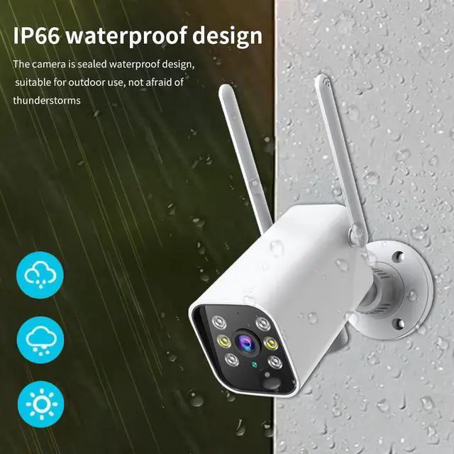 Alt view image 4 of 7 - K20 Outdoor Weatherproof Bullet Security Camera 1080p HD with 2MP Full-Color Night Vision Pan-Tilt Rotation Two-Way Audio Humanoid Detection for Home Surveillance