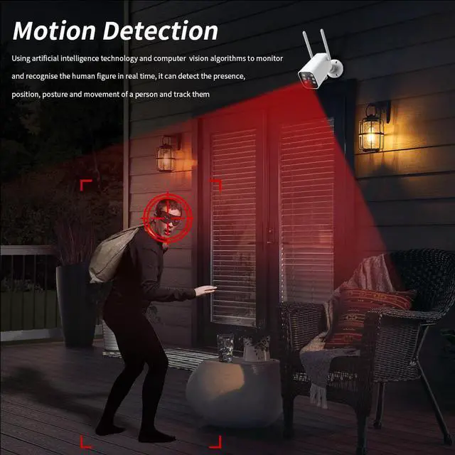 Alt view image 6 of 7 - K20 Outdoor Weatherproof Bullet Security Camera 1080p HD with 2MP Full-Color Night Vision Pan-Tilt Rotation Two-Way Audio Humanoid Detection for Home Surveillance