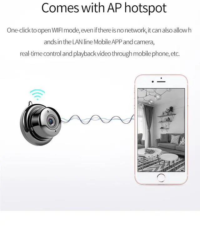 Alt view image 6 of 7 - V380 Wireless Security Camera 1080p HD with Infrared Night Vision Remote Audio Pickup Loop Recording for Home Surveillance Indoor Monitoring