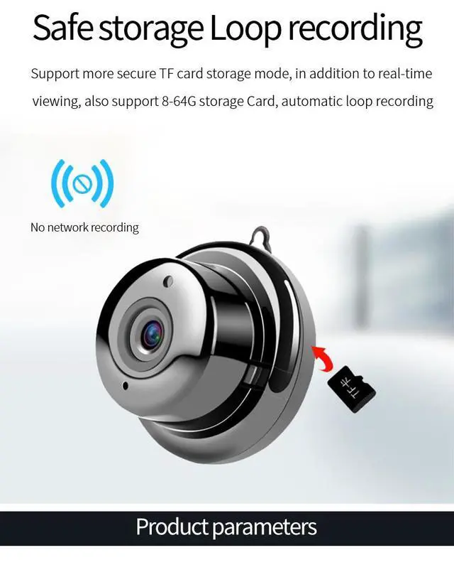 Alt view image 7 of 7 - V380 Wireless Security Camera 1080p HD with Infrared Night Vision Remote Audio Pickup Loop Recording for Home Surveillance Indoor Monitoring