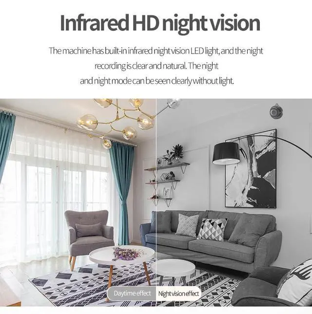 Alt view image 4 of 7 - V380 Wireless Security Camera 1080p HD with Infrared Night Vision Remote Audio Pickup Loop Recording for Home Surveillance Indoor Monitoring