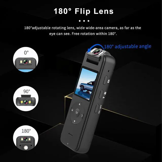 Alt view image 3 of 7 - CS09 Action Camera 4K Ultra HD with 180° Rotating Lens Built-in WiFi Screen for Outdoor Sports Recording Portable Body Camera