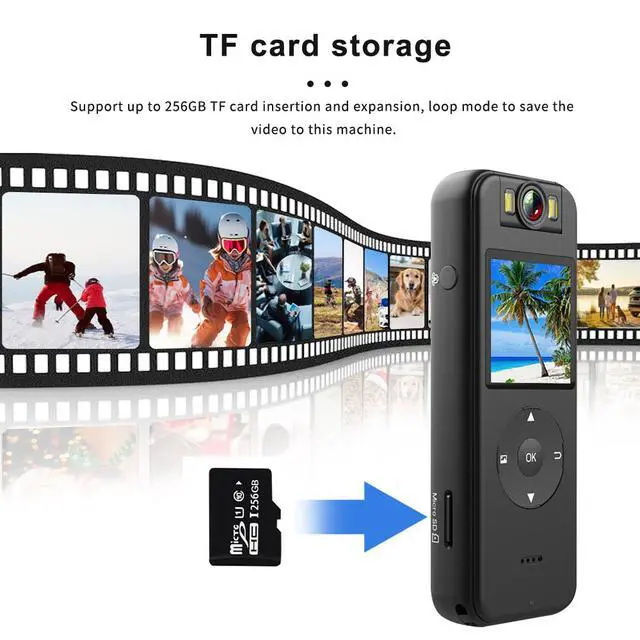 Alt view image 6 of 7 - CS09 Action Camera 4K Ultra HD with 180° Rotating Lens Built-in WiFi Screen for Outdoor Sports Recording Portable Body Camera