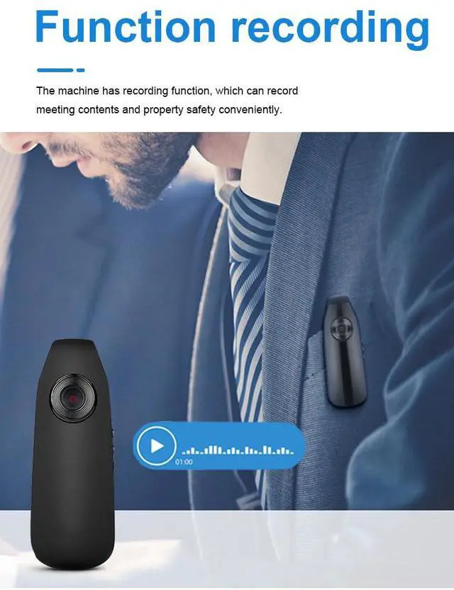 Alt view image 5 of 7 - Portable Action Camera 1080p FHD with Back Clip Audio Recording for Outdoor Sports Cycling Walking Body Camera