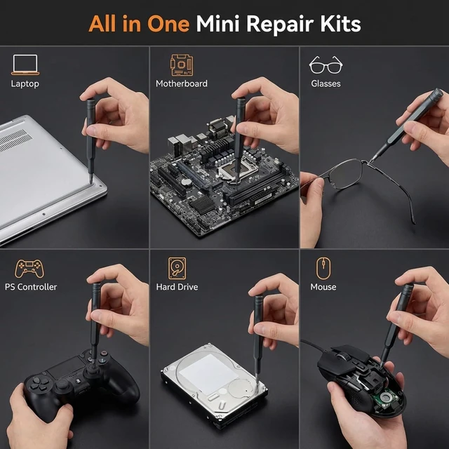 Alt view image 6 of 7 - 25-in-1 Precision Screwdriver Set, Magnetic Mini S2 Steel Repair Kit,laptop, PC, PS5, Switch, MacBook, iPhone, watch, eyeglass, and Doorbell repair