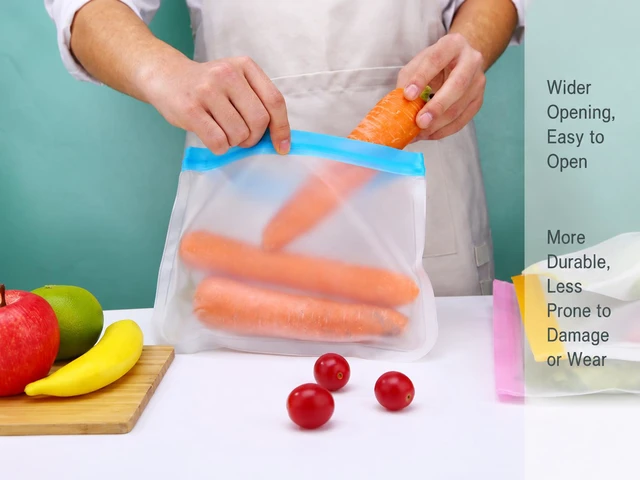 Alt view image 5 of 6 - 10 Pack Reusable Freezer Bags Dishwasher Safe, Leakproof Food Storage Bags, Silicone Bags for Food Storage Home Organization