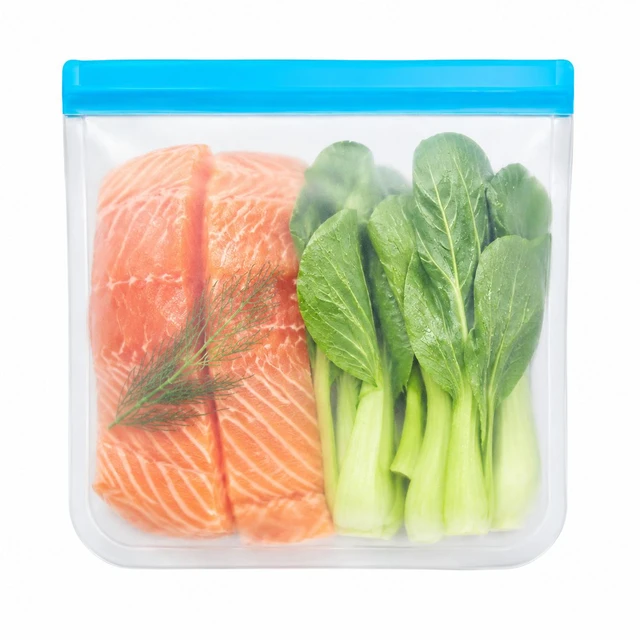 Alt view image 4 of 6 - 10 Pack Reusable Freezer Bags Dishwasher Safe, Leakproof Food Storage Bags, Silicone Bags for Food Storage Home Organization