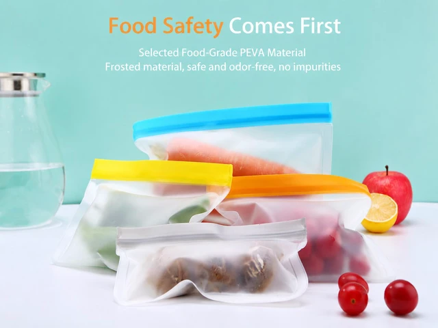 Alt view image 6 of 6 - 10 Pack Reusable Freezer Bags Dishwasher Safe, Leakproof Food Storage Bags, Silicone Bags for Food Storage Home Organization