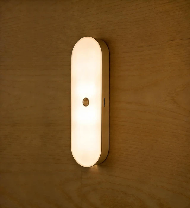 Main image of Rechargeable Night Light with Motion Sensor Battery 1 Pack- Portable Mini Stick-on Stick-on Warm White LED - for Bathroom, Bedroom, Kitchen, Cabinet, Stairs, Hallway