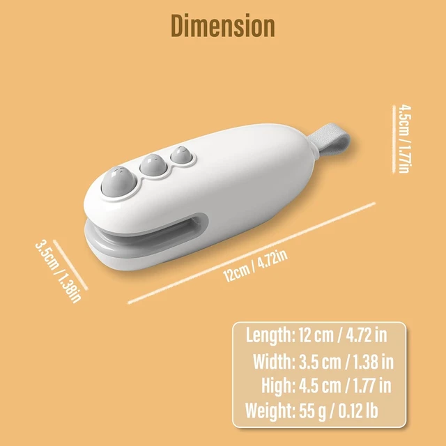 Alt view image 5 of 7 - Mini Bag Sealer with Cutter and Magnet, Portable Handheld 2 in 1 Rechargeable Food Bag Sealer, Mini Bag Sealer Magnetic, Heat Sealer for Plastic Bag Snack Bag Food Storage (Blue) White