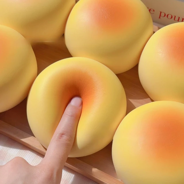 Alt view image 6 of 7 - Cream Bun Bread Squishy - 4" Slow Rising Squishy Toys Fidget,Super Soft Foam Squishies, Sensory Stress Relief Squeeze Toys for Adults Office Desk Decor