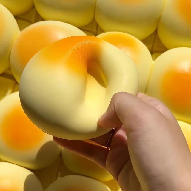 Alt view image 7 of 7 - Cream Bun Bread Squishy - 4" Slow Rising Squishy Toys Fidget,Super Soft Foam Squishies, Sensory Stress Relief Squeeze Toys for Adults Office Desk Decor