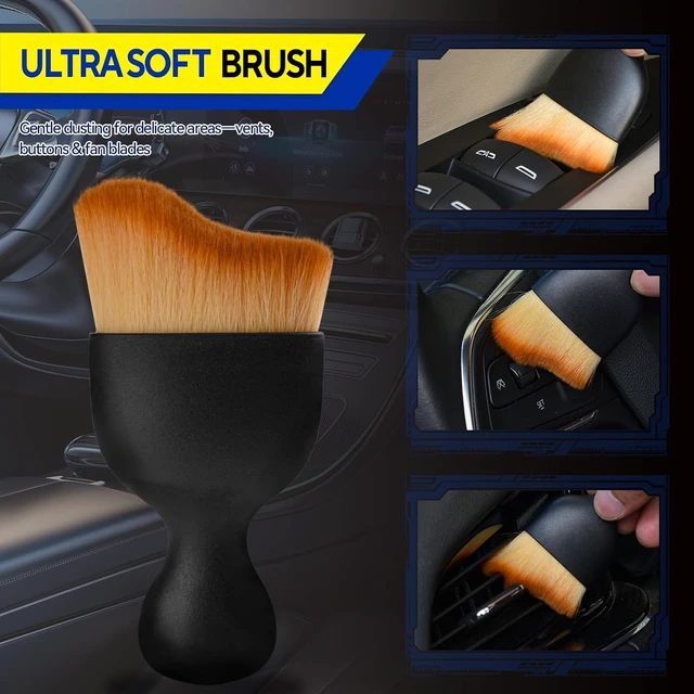 Alt view image 5 of 7 - 4PCS Car Detailing Brush Kit - Ultra Soft Boars Hair Car Interior Detailing Brushes, Includes 4 Different Brushes, Multi-use for Cleaning Interior or Exterior - Perfect Ca