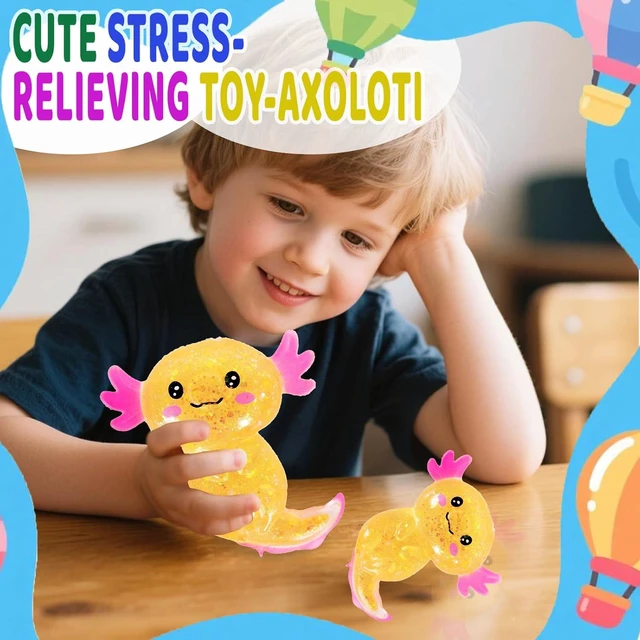 Alt view image 5 of 7 - Axolotl Squishy Stress Relief Toy Glitter Fidget Toys Cute Malt Sugar Axolotl Toy Fidget Toys Adults Fidget Toy for Kids Youth Adult, Party Favors Anxiety Relief Squishy Toys(Orange)