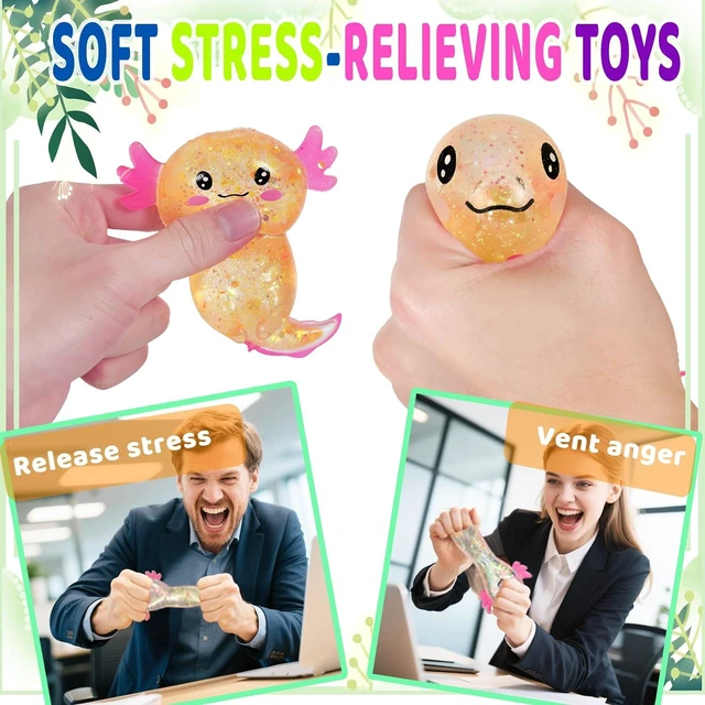 Alt view image 7 of 7 - Axolotl Squishy Stress Relief Toy Glitter Fidget Toys Cute Malt Sugar Axolotl Toy Fidget Toys Adults Fidget Toy for Kids Youth Adult, Party Favors Anxiety Relief Squishy Toys(Orange)