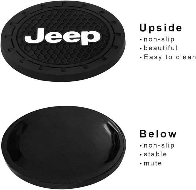Alt view image 3 of 5 - Car Cup Holder Coaster for Jeep Series Recessed Silicone Cupholder Coaster Interior Accessories 2.75in 2Pieces Black