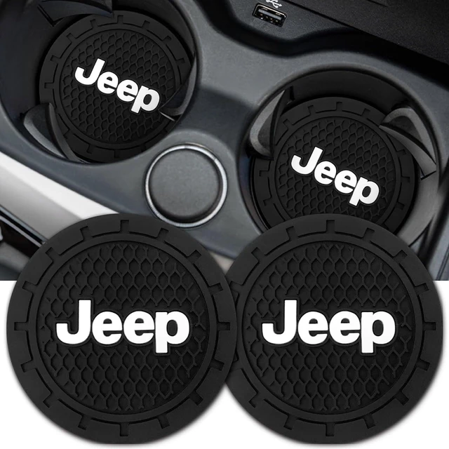 Main image of Car Cup Holder Coaster for Jeep Series Recessed Silicone Cupholder Coaster Interior Accessories 2.75in 2Pieces Black