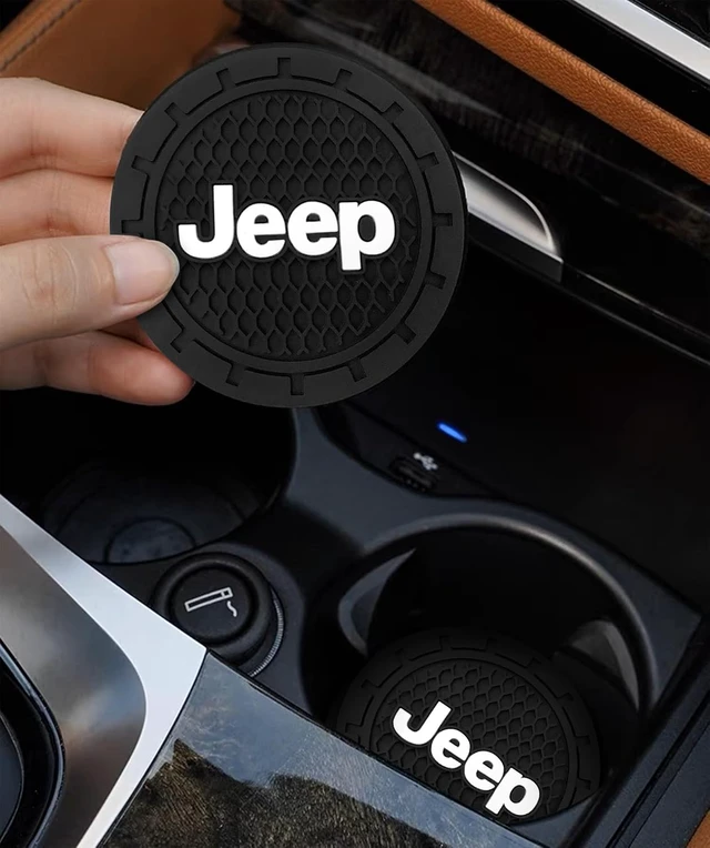Alt view image 5 of 5 - Car Cup Holder Coaster for Jeep Series Recessed Silicone Cupholder Coaster Interior Accessories 2.75in 2Pieces Black